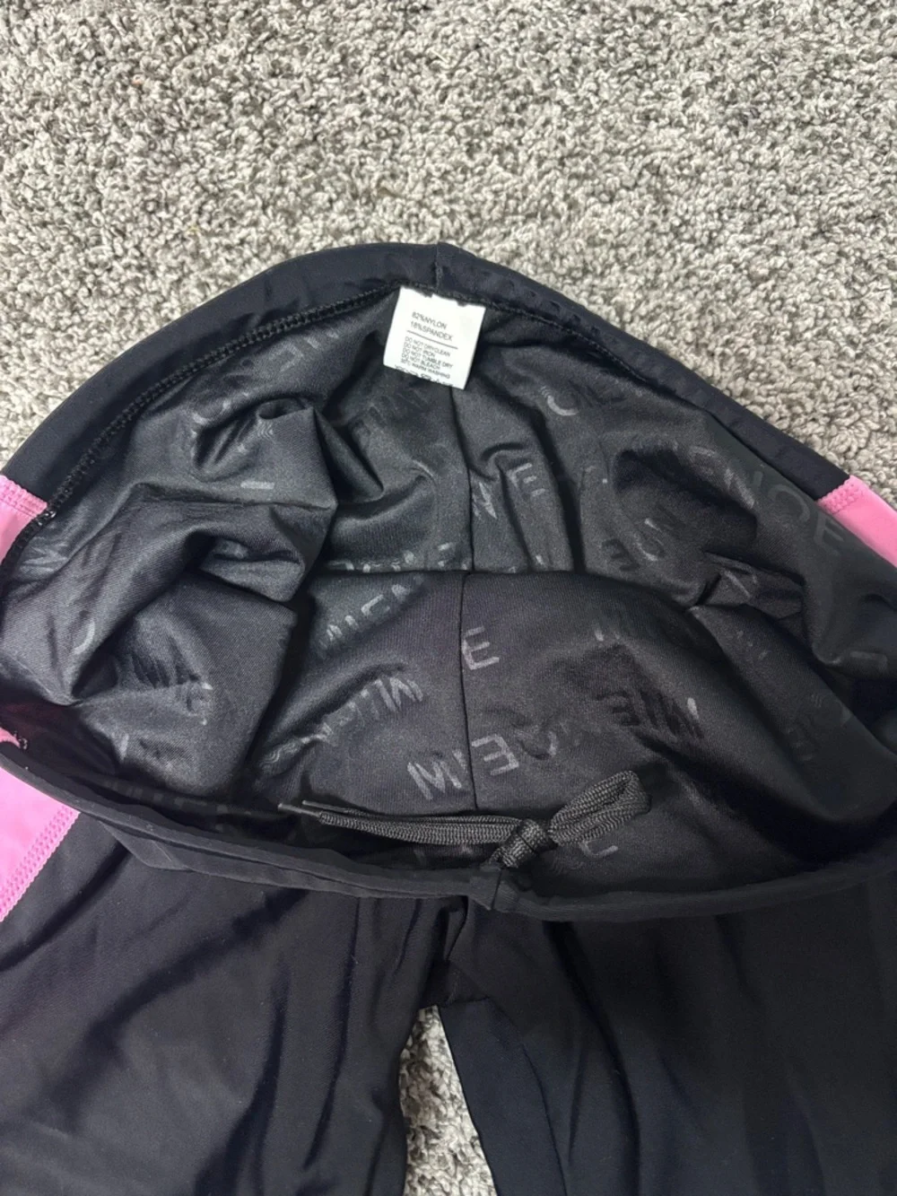 Source Unknown Girls Black Swim Shorts with Pink Side Panels